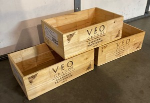 Trio of VEO Grand Cabernet Sauvignon Wooden Crates