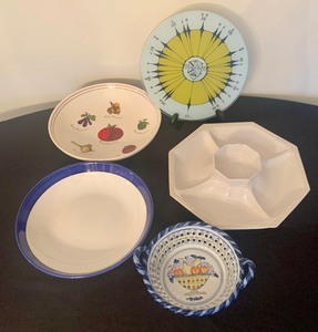 Variety of Fun Vintage Pottery Bowls and Serving Trays