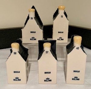 Five Collectible  Delft Houses including Delft House Number 35