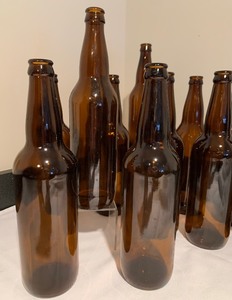 Twelve Brown Bottles for DIY Beverages or Crafts