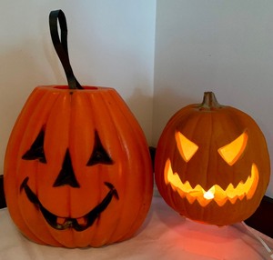 Two Decorative Halloween Pumpkins