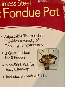 New Rival Stainless Steele Fondue Pot and Accessories