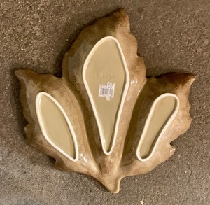 Leaf Design Pottery Serving Tray, Trinket Dish