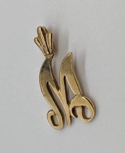 Small 14k Gold M Pendant