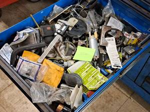 lot 826 image: Lot of (1 Drawer) Hand Tools - Misc. Hardware, Calipers, Clamps