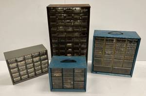 lot 13 image: Misc. Size Multi Drawer Metal Organizers With Some Hardware