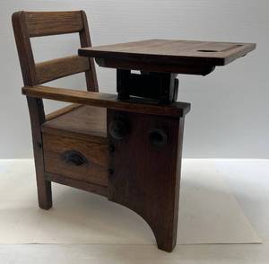 lot 32 image: Antique Childs School Desk With Drawer 3 12 x 24 x 18 (VERY NICE PIECE)