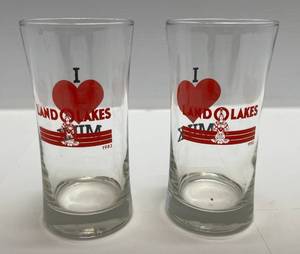 lot 93 image: Vintage Land O Lakes Glasses (With Discontinued Indian Woman Logo)
