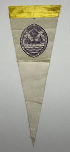 lot 98 image: 1941 St. PaulMinneapolis The Ninth National Eucharistic Congress Silk Pennant Flag 5 12 x 14 12