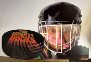 lot 114 image: Vintage Large Cardboard Mighty Ducks Theater Lobby Display Piece