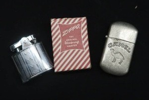 ZIPPO LIGHTER, CAMEL CIGARETTES FLIP LIGHTER, CMC CONTINENTAL LIGHTER