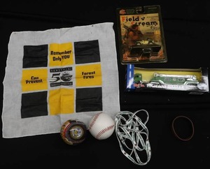 TOY SEMI AND CAR WITH BASEBALLS
