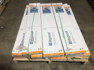 lot 22 image: 11 Boxes of  Lifeproof Vesinet Oak 22 mil x 8.7 in. W x 48 in. L Click Lock Waterproof Luxury Vinyl Plank Flooring (20.1 sq. ft.case) Customer Returns See Pictures