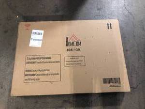 lot 33 image: 37.25 in. WhiteBlack Floating Fold-Out Desk with Writing Blackboard by HOMCOM Customer Returns See Pictures