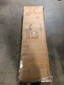 lot 40 image: FUFU&GAGA White Wooden 63 in. W, Mirrored MDF Sideboard, Accent Strorage Cabinet with 4 Shelves and 4 Elegant Feet Customer Returns See Pictures