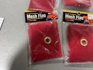 lot 73 image: 9 RED MESH 24 X 24 FLAGS