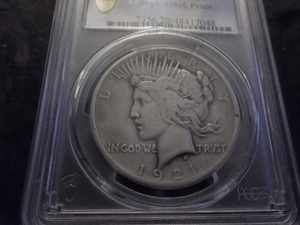 1921 Peace Silver Dollar In Graded Anacs Holder VF20