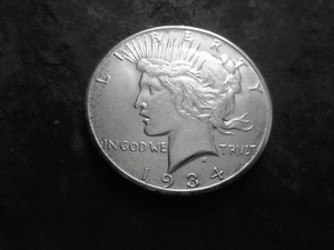 1934 S Silver Peace Dollar
