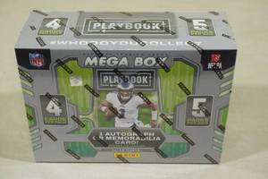 lot 102 image: 2022 Panini Playbook Mega Box of Football Cards