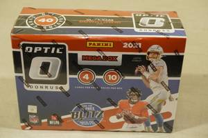 lot 107 image: 2021 Panini Optic Mega Box of Football Cards
