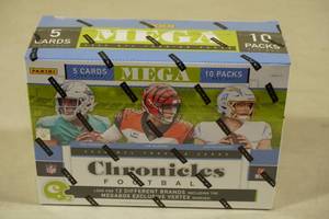 lot 108 image: 2020 Panini Chronicles Mega Box of Football Cards