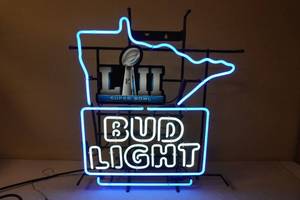lot 159 image: Bud Light Minnesota Super Bowl Neon Sign