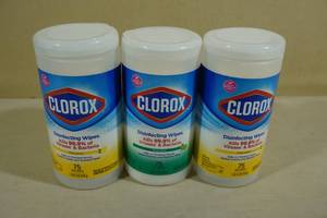 lot 291 image: 3 Canisters of Clorox Disinfecting Wipes