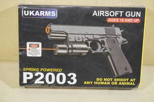 lot 297 image: UKArms P2003 Spring Powered Airsoft Pistol with Laser