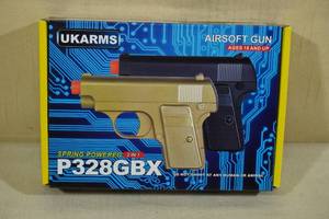 lot 298 image: UKArms P328GBX Spring Powered Airsoft Pistol 2 Pack