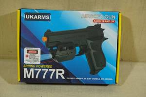 lot 301 image: UKArms M777R Spring Powered Airsoft  Pistol with Laser