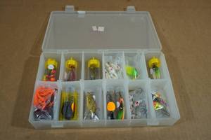 lot 316 image: Tackle Box Insert with Assorted Ice Fishing Tackle
