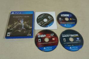 lot 329 image: 5 PlayStation 4 Games -Ghost Recon, NBA2K17, Shadow of War, Assasins Creed