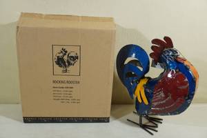 lot 359 image: Crafted Rocking Rooster 14.6x5.5x13.2