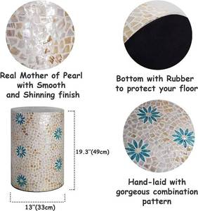 lot 26 image: Pemar Mother of Pearl Inlaid Cylinder Drum End Table