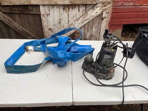 lot 12 image: Barracuda 13 Horsepower Submersible Sump Pump with Discharge Hose