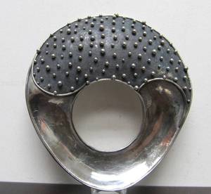 lot 25 image: Large Signed Sculptural Sterling Silver Pendant by Sandy Baker