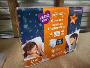 New box of childrens nighttime diapers