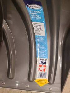 Brand New Curved Suncast 18 Combo Snow Shovel and Pusher