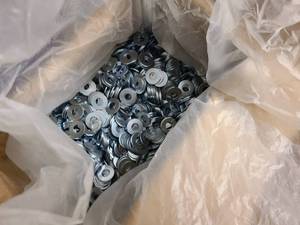 Box of new or partially used hardware for home or shop use