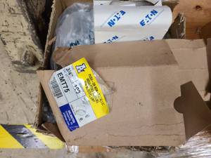 Box of new or partially used hardware for home or shop use