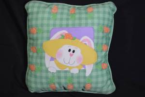 lot 163 image: Bunny and Carrots Decorative Pillow