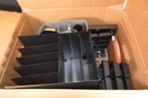 lot 194 image: Assorted Office Supply Racks, Bins, Organizers, Etc.