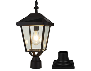 lot 204 image: Solar Lamp Post Light 5.9in Pier Mount Base