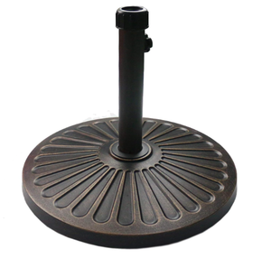 lot 206 image: Sunnyglade 18  Heavy Duty Round Antiqued Bronz Umbrella Base for Patio