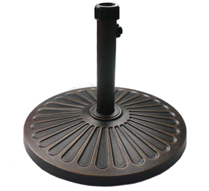 lot 214 image: Sunnyglade 18  Heavy Duty Round Antiqued Bronz Umbrella Base for Patio