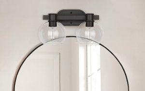 lot 302 image: Tawson Dan Modern Farmhouse 2-Light Vanity Light Wall Sconce