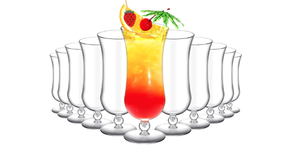 lot 351 image: 24 Pcs Plastic Hurricane Glasses 15oz Break Resistant Drinking Glasses