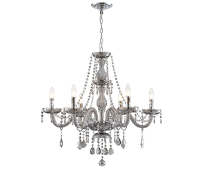 lot 373 image: Saint Mossi Modern K9 Smoky Gray Crystal Chandelier