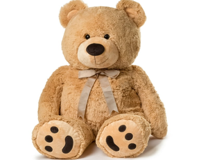 lot 377 image: JOON Huge Teddy Bear With Ribbon 4 FT TALL