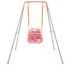lot 388 image: FUNLIO 3-in-1 IndoorOutdoor Toddler Swing Set  30D x 18W x 7.5H